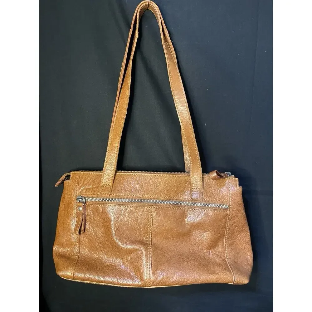 Spikes & Sparrow Cognac Brown Soft Leather Shoulder Purse Bag
